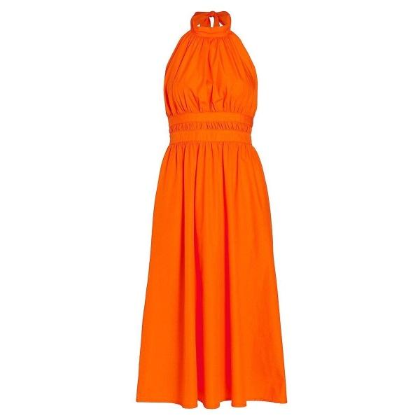 Orange August Open-Back Midi Dress